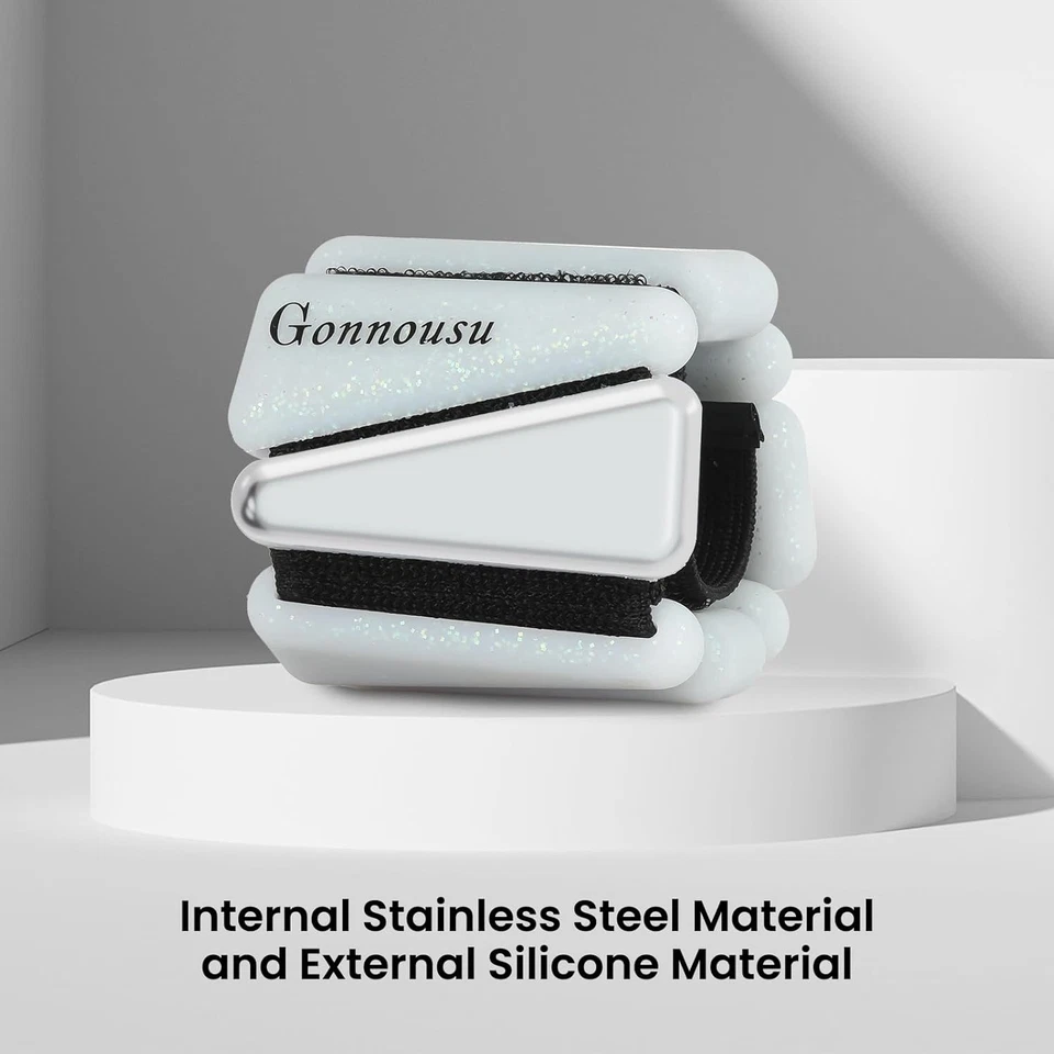 Pesas de muñeca ajustables portátiles para mujer y hombre - Pesas de tobillo, juego de 2 Foto 2 de 4