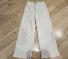 Maeve by Anthropologie The Colette Corduroy Wide Leg Crop Pants Cream Size 25