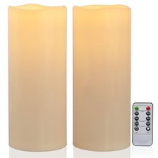 12" x 5" Waterproof Extra Large Outdoor Flameless Candles Battery Operated LE...