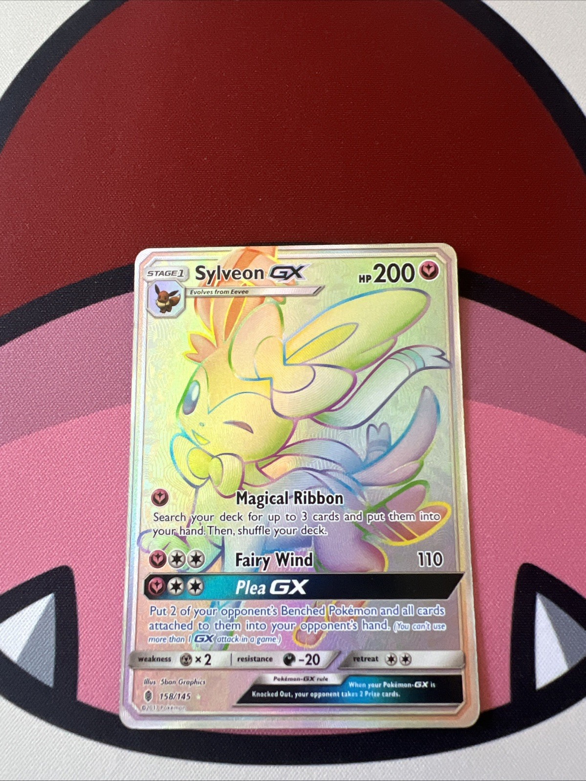 Pokémon Sylveon GX 158/145 SM-Guardians Rising Secret Rare Holo Full Art 200HP