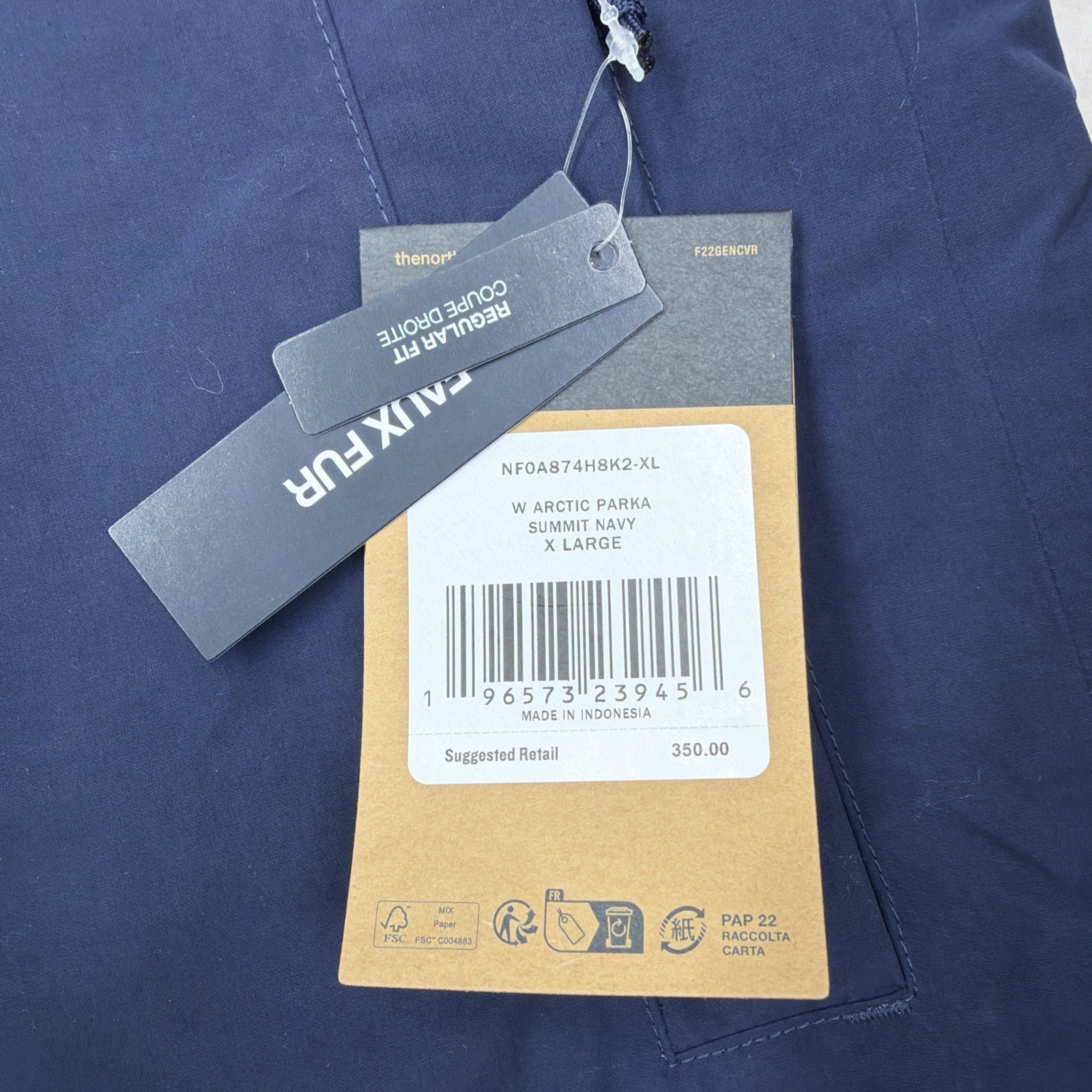 The North Face Women's Arctic Parka Navy 600 Down Fur Hood NWT Size XL $350 MSRP thumbnail 14