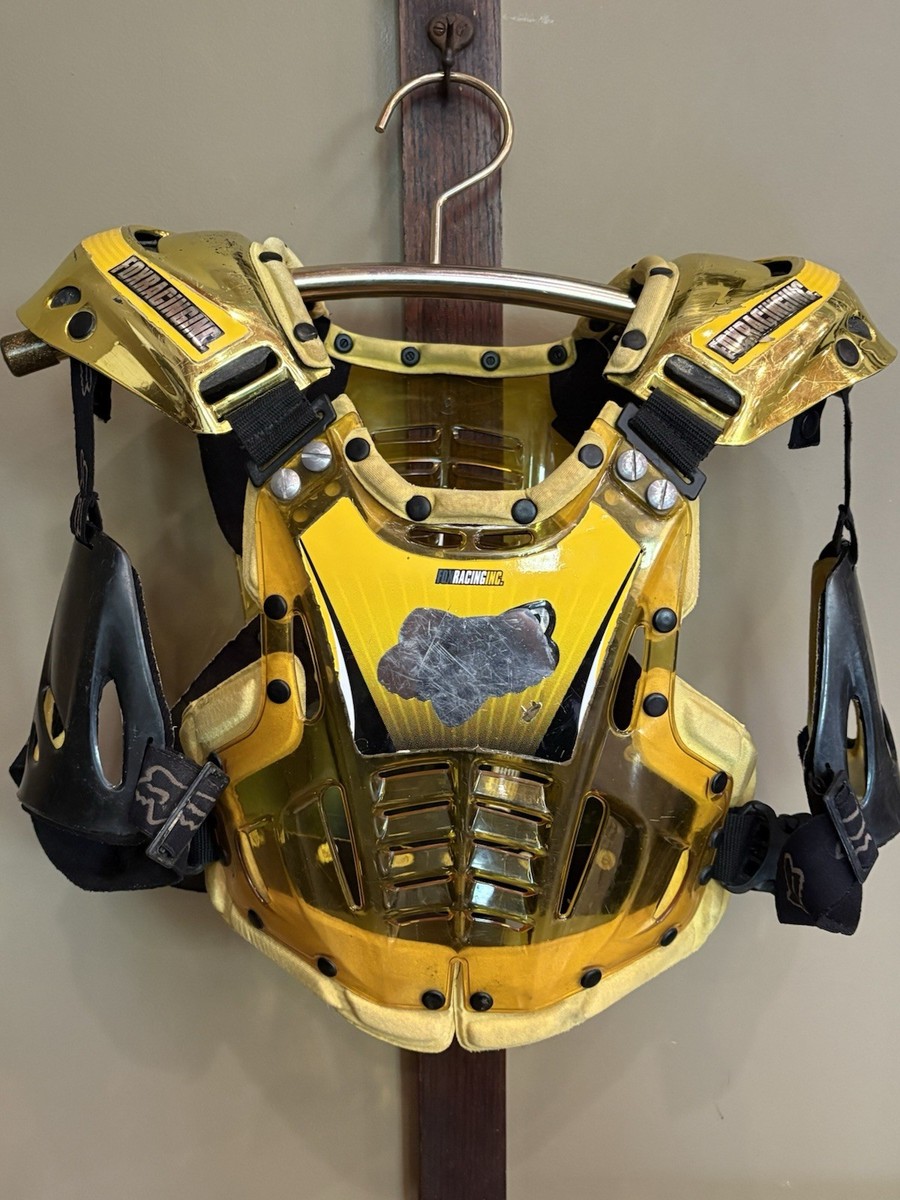 Vintage Fox Racing Chest Protector Metallic Yellow Supercross