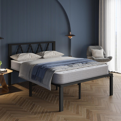 Avenco 18 Inch Full Size Bed Frame Headboard Metal Platform Bed Frame Full Bed