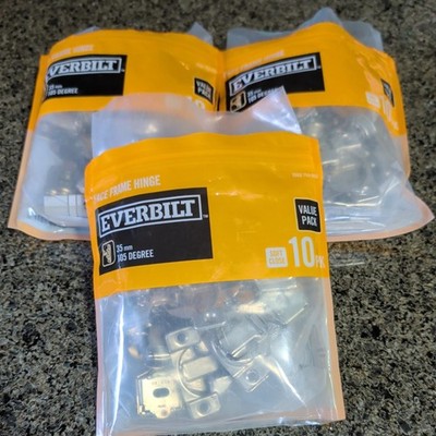 3 pack of EVERBILT 35 mm 105-Degree 1/2'' Cabinet Hinge, 10 Pack Never used