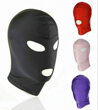 New Spandex Mask Padded Blindfold Headgear Mouth Eye Open Facemask Restraints