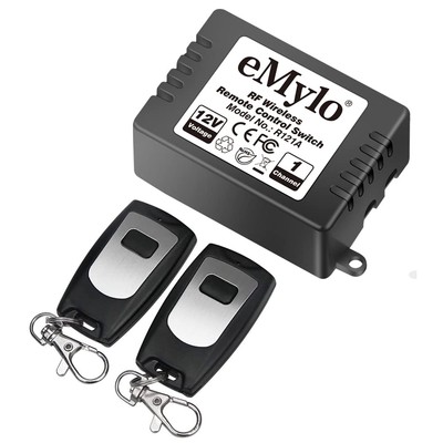 eMylo DC 12V 1 Channel 433Mhz RF Wireless Relay Remote Control Momentary Light