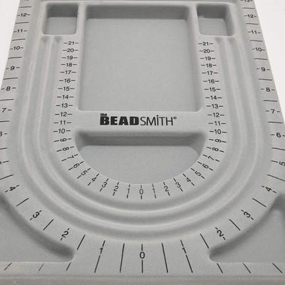The Beadsmith Perlenbrett, grau beflockt, 3 U-förmige Kanäle, 6 versenkt