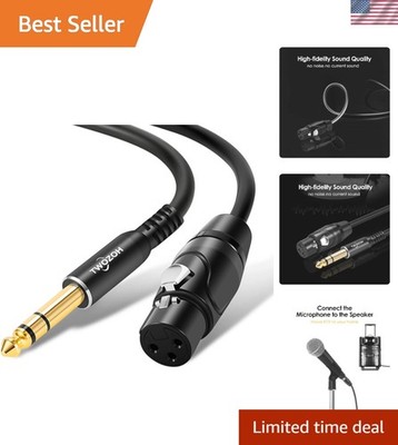 High-Quality 3.3FT XLR Female to 1/4 TRS Cable - Noise Shielding for Clear Sound
