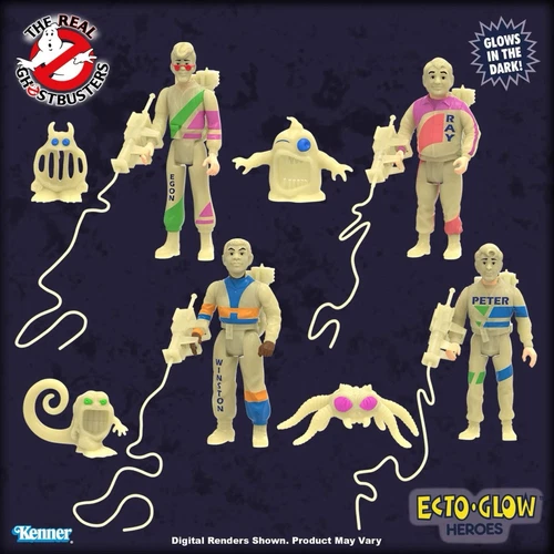 SDCC 2025 Hasbro The Real Ghostbusters Ecto-Glow Heroes GTID 4-Pack Set