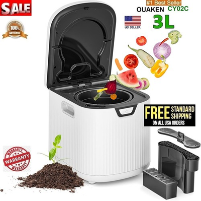 #ad Ouaken 3L Electric Smart Kitchen Composter for Indoor Countertop Food Recycle $86.95