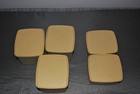 Vintage Tupperware Modular Square, 5 with beige Lids, 3 are 3.5" and 2 are 2.5" — photo 2
