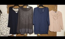 lot of 5 Ladies long and 3/4 sleeve Tunic Tops Size XL chaps Cato apt.9 sonoma 