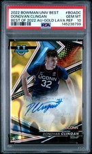 Donovan Clingan - 2022-23 Bowman U Best of 2022 Auto Gold Lava /75 PSA 10 UCONN