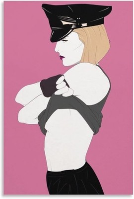 Patrick Nagel Leather Cap And Glove Poster Retro Female Illustration Wall 24x36