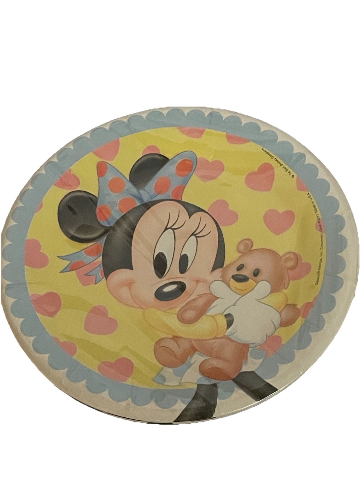 Vintage Disney Minnie Mouse Teddy Bear Party Plates Gibson Greetings Sealed NOS