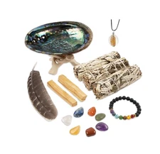 Yerba Santa Smudge Kit with Shell, Palo Santos, Stones, Bracelet, Feather & More