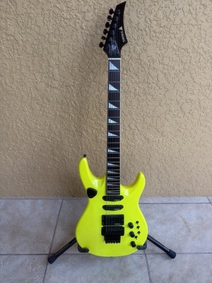 Samick Custom Shop Yellow Solid Body Electric Guitar 6-String RH 24-Fret +Stand