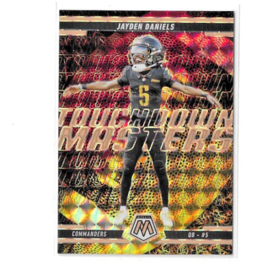 Jayden Daniels 2025 Panini Mosaic Orange Touchdown Masters Prizm