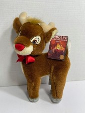 Vintage 1990s APPLAUSE - Rudolph The Red Nose Reindeer - Plush Toy 11" Tall