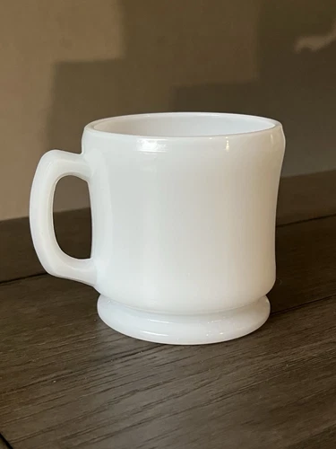 Vintage Thick Solid Milk Glass Coffee Mug 10oz Unmarked Sturdy Heavy