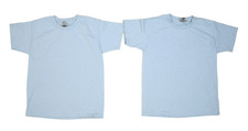 Gildan Dryblend Youth Medium Plain Light Blue Blank Kids T-Shirts Lot of 2