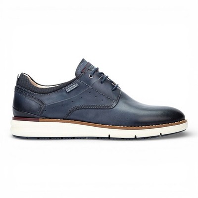 Pikolinos Manacor Herren Blau Leder Leicht Gepolstert Schnürschuhe Sneaker Turnschuhe