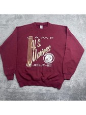 Soffe Sweatshirt Mens Large Maroon Camp Lejeune US Marines Vintage 90s USA Made
