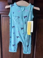 *NWT* Kyte Baby 6-12m Zippered Sleeveless Romper In Eagle Ray Sea Turtle