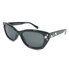 Swarovski Sunglasses SK6019 100187 Black Frames Sparkly Crystals w/ Gray Lenses