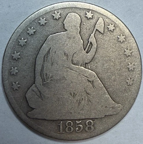 1858 O  - Seated Liberty Half Dollar - Exact Coin Imaged #SL227