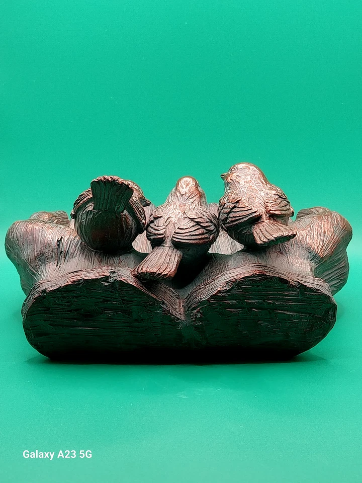 3 Love Birds-on Manos Abiertas-9 Pulgadas Resina-Mesa Alimentador de Pájaros-Llave-Candy Plato Bowl Foto 3 de 4