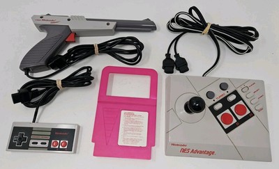 Nintendo NES Controller 4 Lot OEM Advantage Zapper NES005 NES004 Eliminator 1985