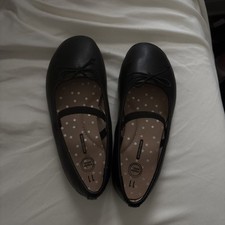 Wonder Nation Toddler Little Girls Classic Bow Black Ballet Flats Size 8