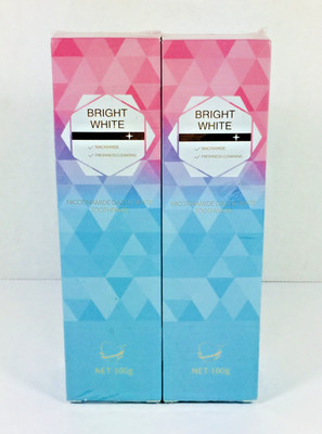 Bright White Niacinamide Toothpaste Teeth Whitening 2 Pack 100g Ea NIB EXP 2/28