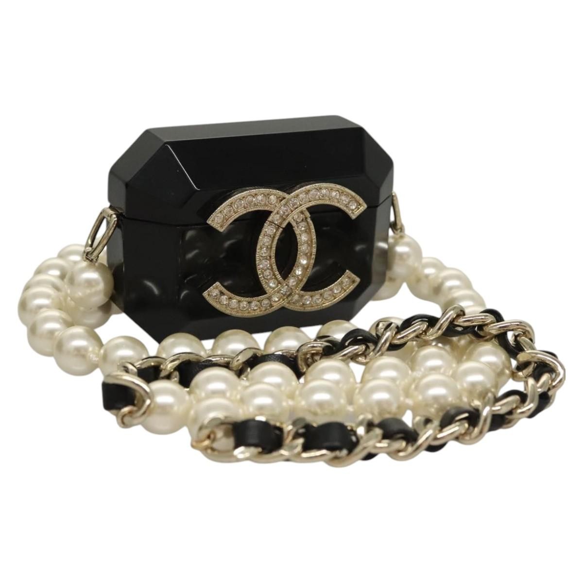 CHANEL Airpods case Shoulder plastic Black CC Auth BA1117SM | eBay