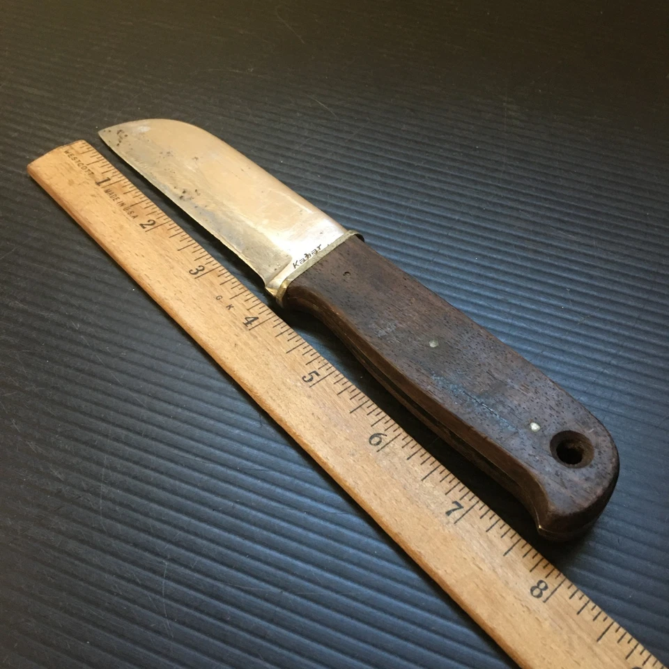 Cuchillo de hoja fija vintage KA-BAR de acero inoxidable 1375 con mango de madera de palo de rosa Foto 4 de 4