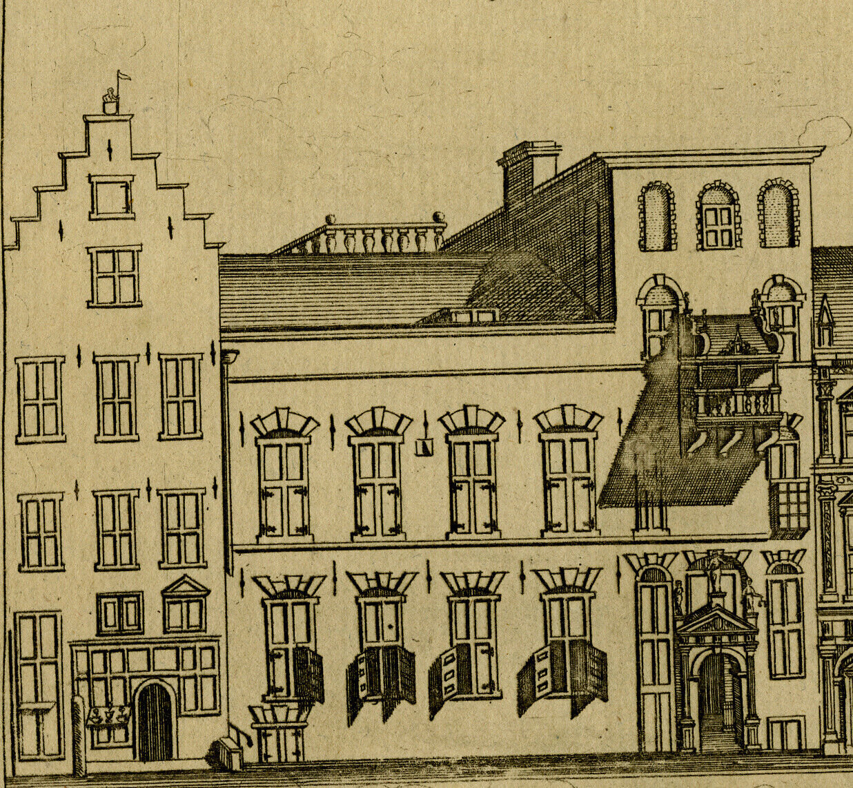 Antique Print-ARCHITECTURE-CITY HALL-UTRECHT-NETHERLANDS-Anonymous-ca. 1770 Oryginalna, popularna WYPRZEDAŻ