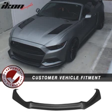 Fits 15-17 Ford Mustang Coupe 2-Door Front Bumper Lip Unpainted Black - PP