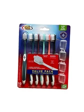 NEW 6 pack Ultrasoft toothbrush with 4 covers value pack FREE SHIP USA