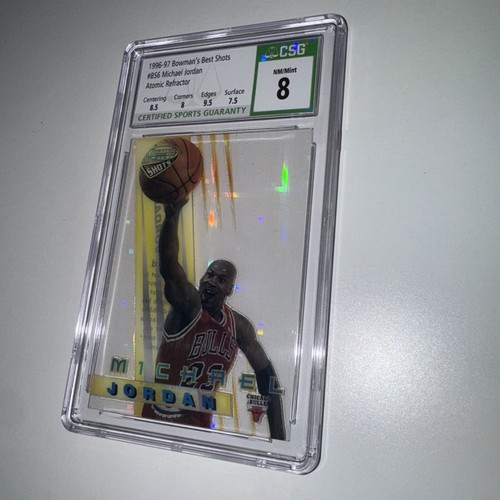 1996 Bowman's Best Shots Atomic Refractor MICHAEL JORDAN #BS6 PSA 8