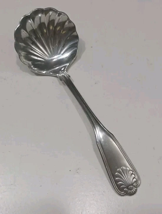 Vintage International Stainless Scalloped Sauce Ladle Serving Spoon- Korea