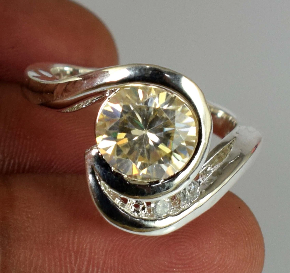 Champagne moissanite engagement rings deals