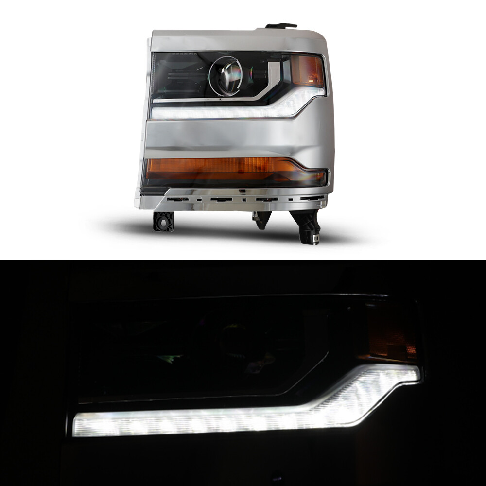 Right Side HID/Xenon Headlight W/ LED DRL – For Chevy Silverado 1500 2016-2018