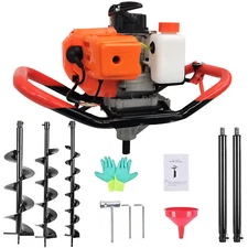 62/72/85CC Post Hole Digger Gas Powered 2-Stroke Earth Digger Post Hole Auger