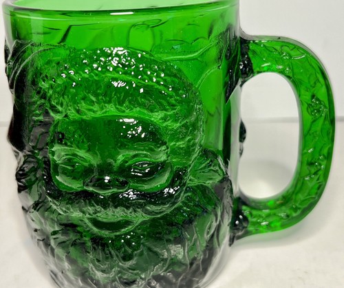 2 Vintage Arcoroc Glas Becher grüner Weihnachtsmann & roter Schneemann 12 Unzen Frankreich mit Etikett - Bild 4 von 6