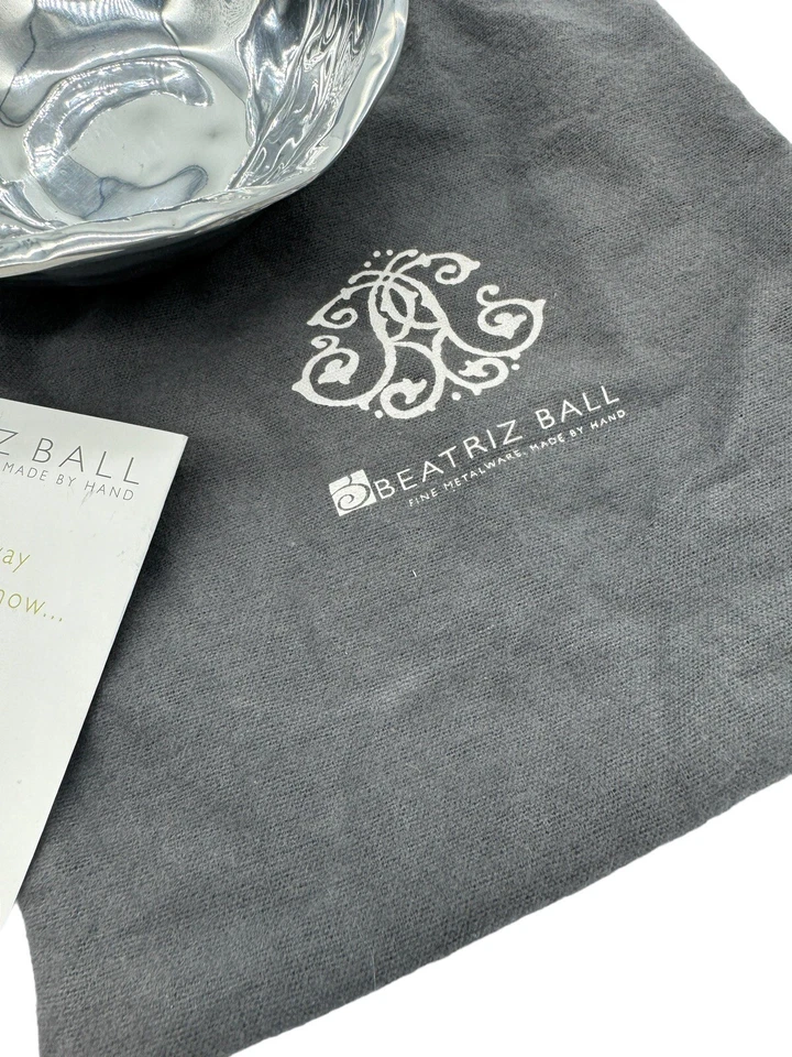 Мяч Beatriz ручной работы из тонкого металла 7 дюймов чаша экологичный переработанный алюминий - Изображение 3 из 4