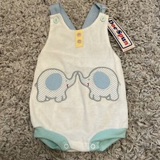 Vintage 80  s 90  s Doe-Spun Elephant Romper, Size 6-9 Months