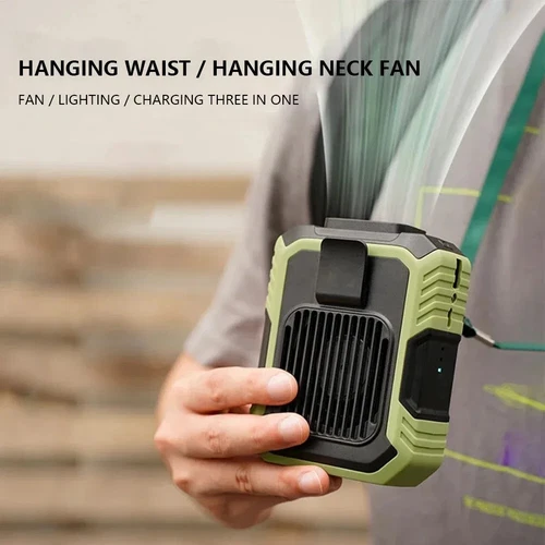 2024 Portable Waist Clip Fan Hanging Cooling Fan USB Rechargeable Power Bank Fan - Picture 6 of 14