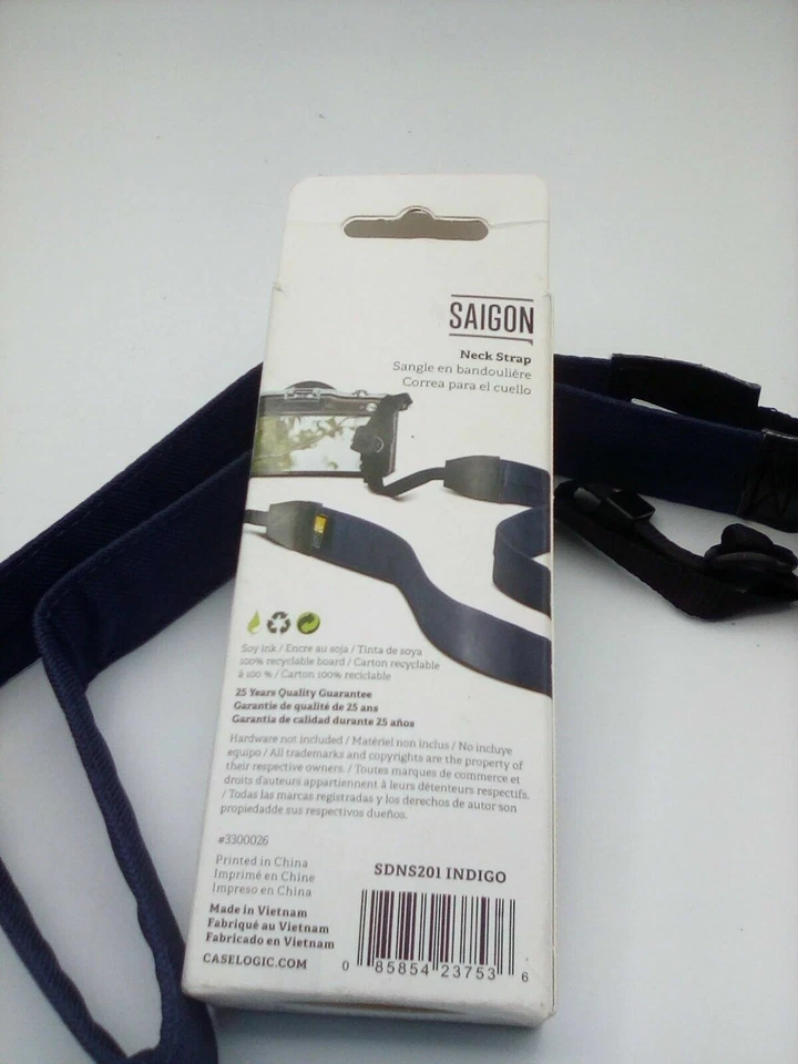 Case Logic ~ Saigon ~ Camera Neck Strap - Blue (Indigo) ~ SDNS201 - Image 2 of 4