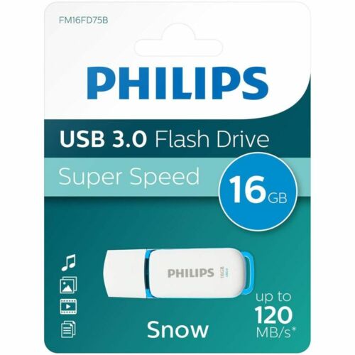 Philips 16GB Snow USB 3.0 Super Speed up to 120MBs Flash Drive Memory Stick - Picture 1 of 5